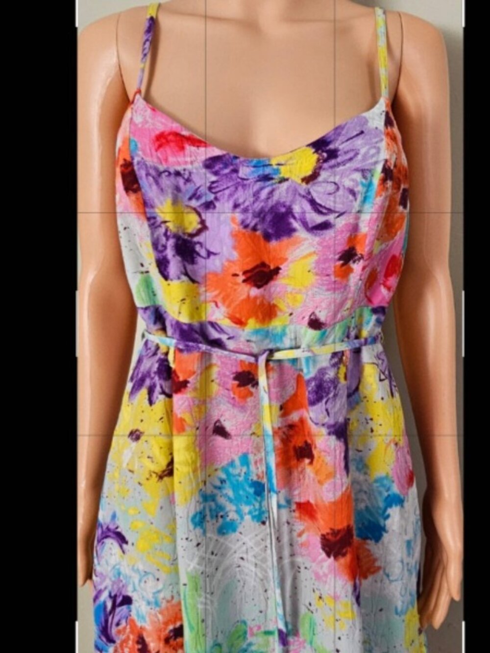 Jams World Hawaiian Floral Sleeveless Stripes Sundress Multicolor